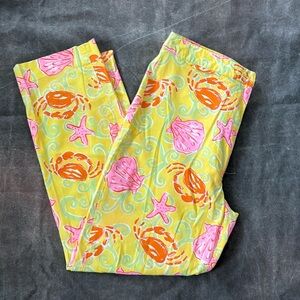 Gorgeous vintage white label Lilly Pulitzer Sunrise Sandbar capri pants EUC